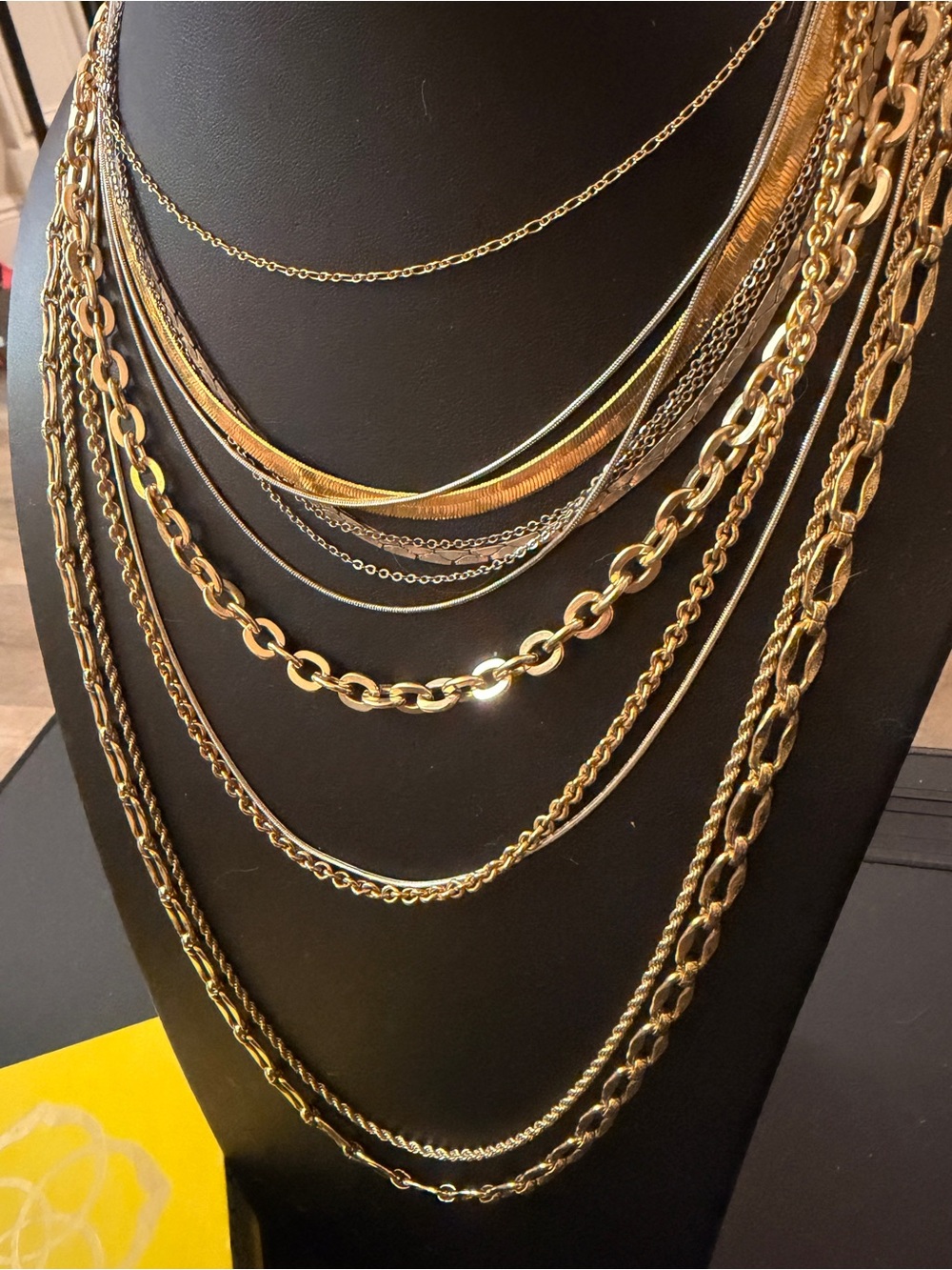 ½ LB Chain Necklace Jewelry Lot Gold Silver Layering Chains Vintage Modern